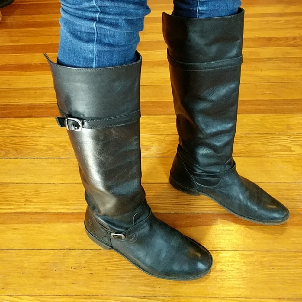 Tall black Frye boots